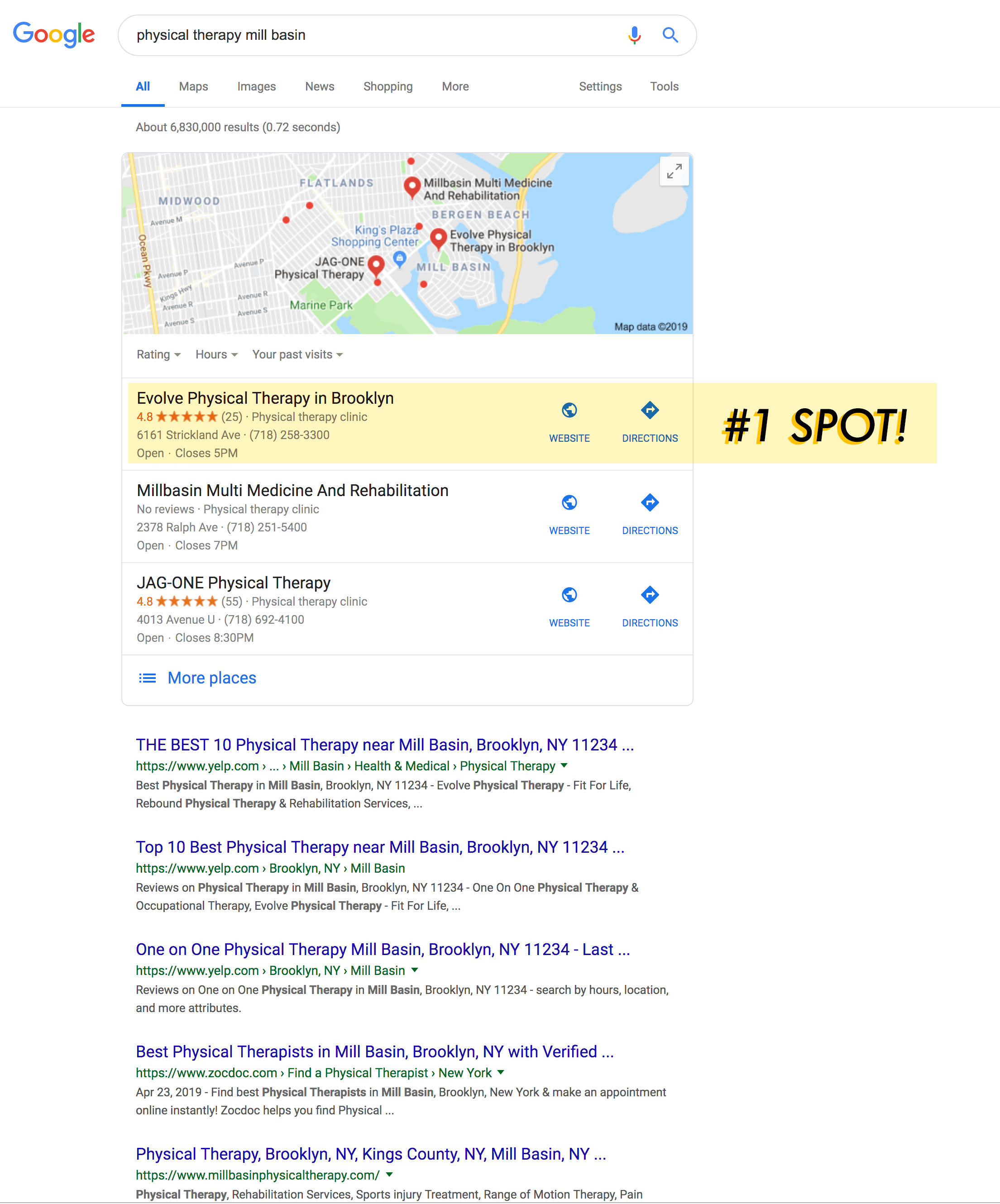  ElectricBot NJ seo and marketing for EvolveNY - ranking number 1 in google