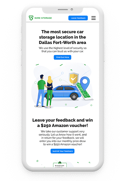 Sure Storage Project on phone