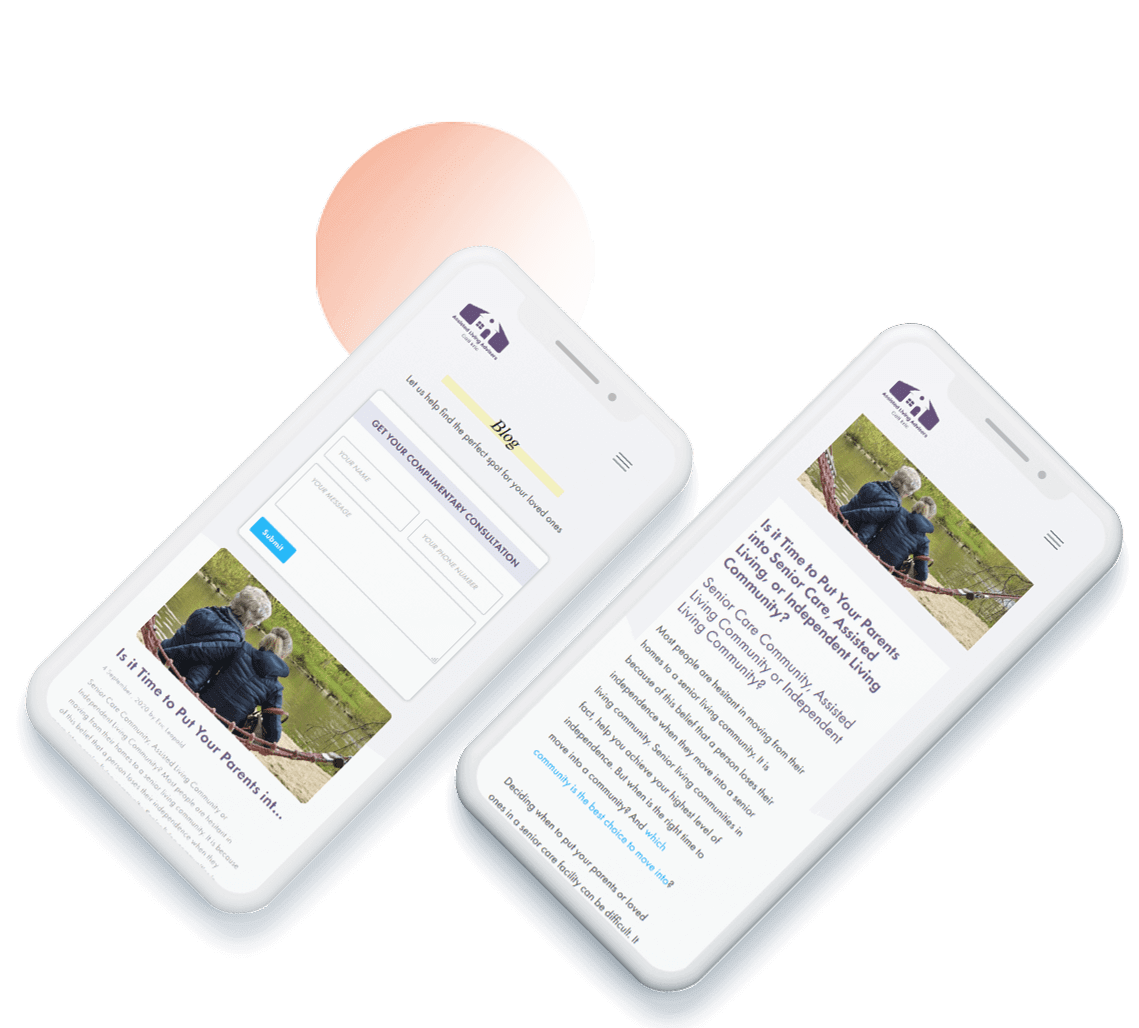 ElectricBot mobile design and development project images on phone for Assisted Living Advisers